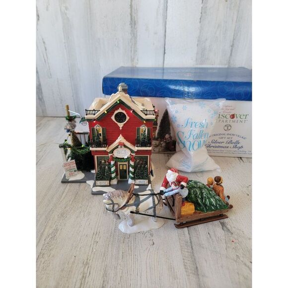 Dept 56 55040 Silver Bells Christmas Shop xmas village accessory - Picture 1 of 15